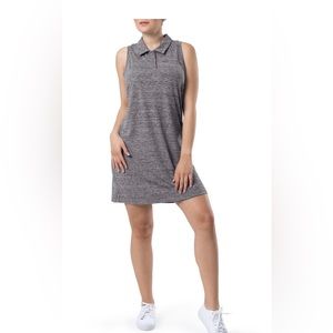 ATHLETIC WORKS Womens Sleeveless Polo Dress Size Large Lightweight Gray New